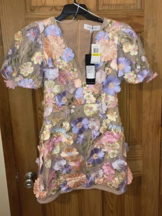 Elliatt Dresses & Skirts - Elliatt Floral Embroidered Mini Dress in Pastel Pink, Lavender, Peach